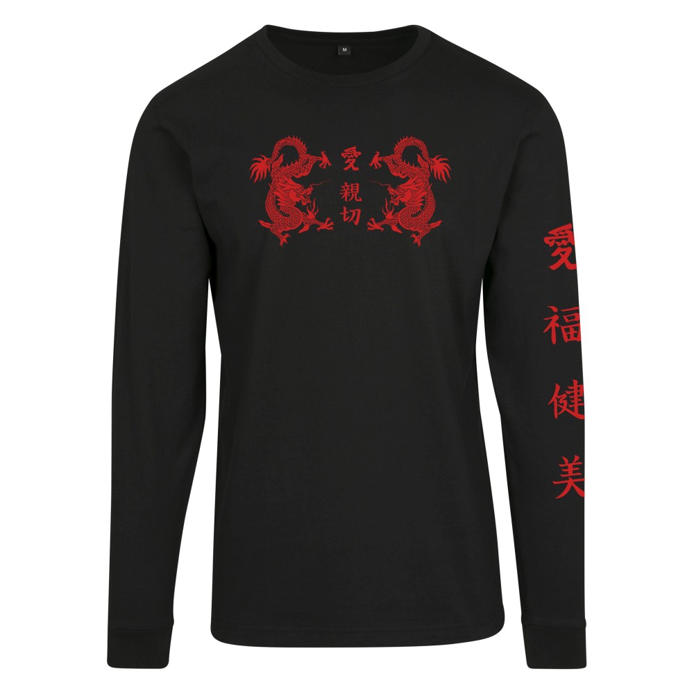 Mister Tee - Chinese Letters Lange ärmel top - Schwarz